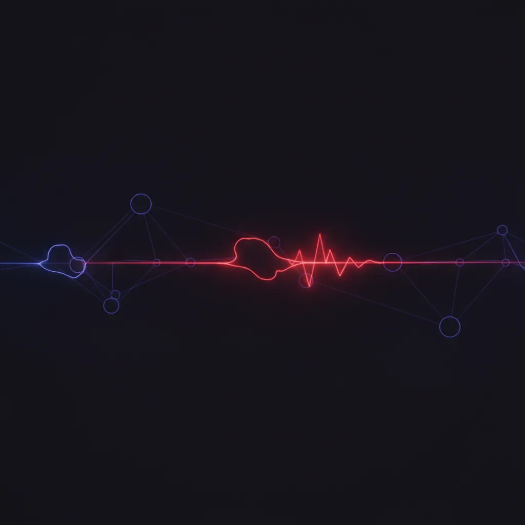 A dark network of interconnected glowing nodes with a wave of red light spreading outward from a single node, symbolizing worm-like malware propagation